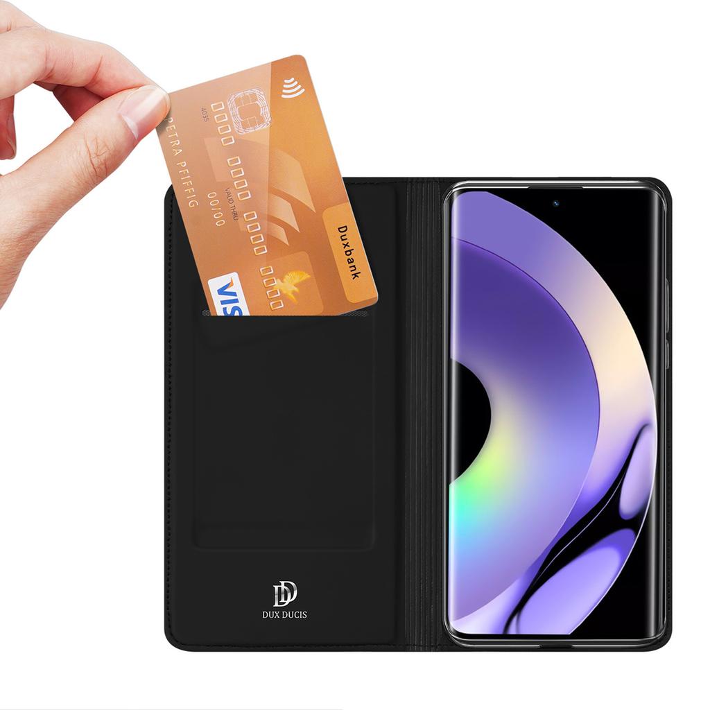 Dux Ducis Skin Pro Flip Wallet Case with Stand for Realme 10 Pro+, Black