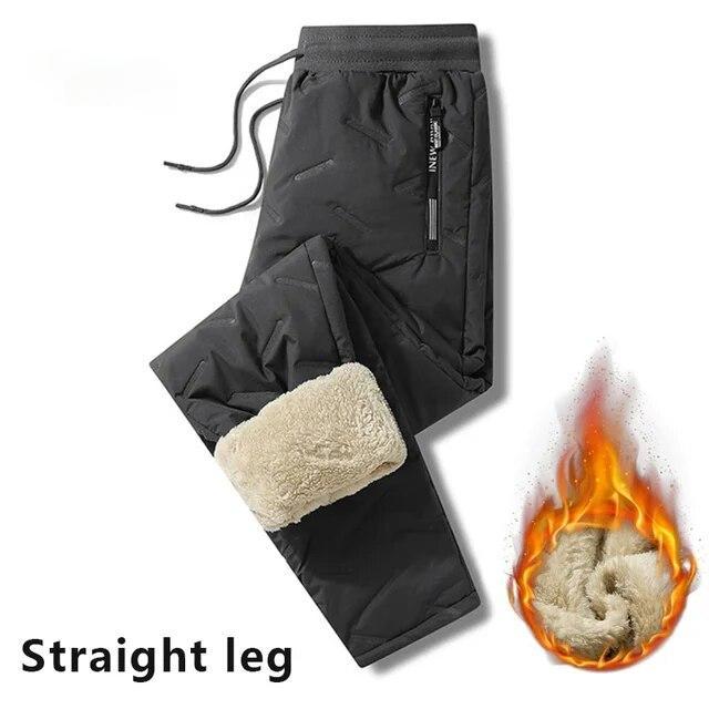 Зимний свитшот, мужские плюшевые толстые флисовые спортивные штаны, термобрюки из овечьей шерсти, повседневные брюки, водонепроницаемые ветрозащитные теплые хлопковые брюки