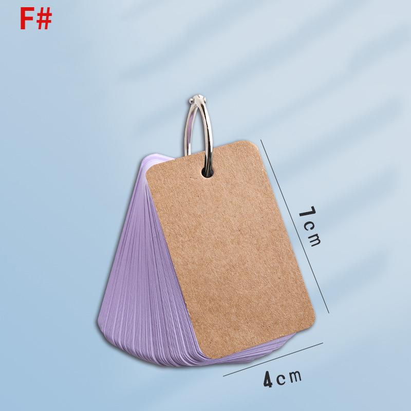 100 шт./кор. блокноты с рукописными картами из воловьей кожи, цветные карты со словами, блокнот для заметок, пустой крафт-бумага, милое кольцо с пряжкой, открытка с буквами