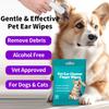 Pet Ear Cleaning Finger Wipes 20 Pcs, Dog Ear Cleaner, Grooming Kit For Dogs And Cats, Soft And Easy To Use Ear Cleaning Pads, Cleans Pet Earwax, Dirt