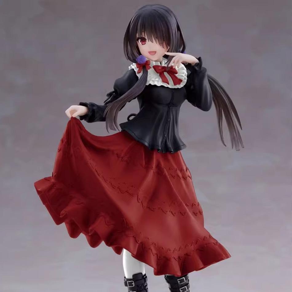 Горячая Фигурка Аниме Date A Live Токисаки Куруми Милая Девушка Модель Игрушка ПВХ Красное Платье Наряжаться Стоящая Модель Модель Машины Украшения Игрушки