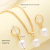 Simple Love Pendant Necklace Light Luxury Artificial Pearl Zircon Earrings Necklace Set for Women's Jewelry Accessories