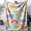 Colorful Vectors Throw Soft Flannel AC Blanket Lightweight Summer Nap Throw Cozy  Blanket for Sofa Bed Travel Home