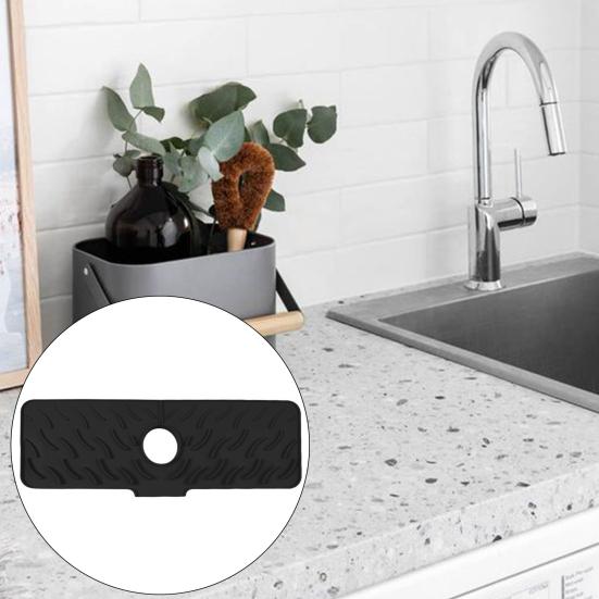 Силиконовый коврик для раковины Быстросохнущий коврик Защита от брызг на кран Водосборник Коврик против брызг для кухни ванной