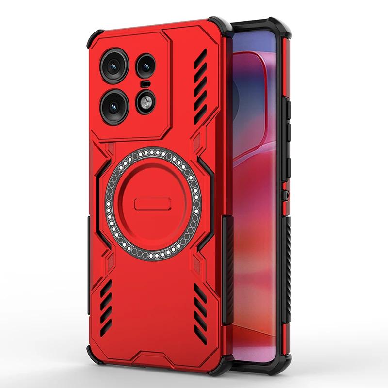 Термоотводящий противоударный магнитный чехол-броня для Motorola Edge 50 Pro Fusion 40 Neo с четырехсторонними подушками безопасности, защитный чехол от падения