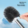 Toilet Brush Set with Wall-Mounted Design, Base, Long Handle, Round Head, No Drilling Required, No Dead Angles, for Cleaning Toilet And Bathroom