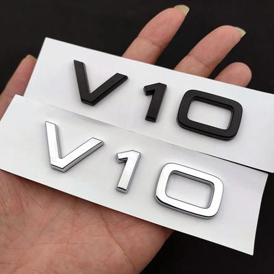 3d ABS Chrome Черный V10 Логотип Буквы Автомобильное Крыло Боковая Эмблема Значок Наклейка Для RS6 S6 C6 S8 R8 V10 Наклейки Аксессуары