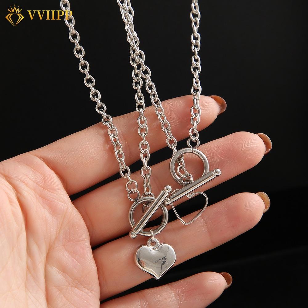 iF ME Корейское ожерелье с подвеской в ​​виде сердца для женщин, модные серебряные ожерелья, ювелирные аксессуары, подарок