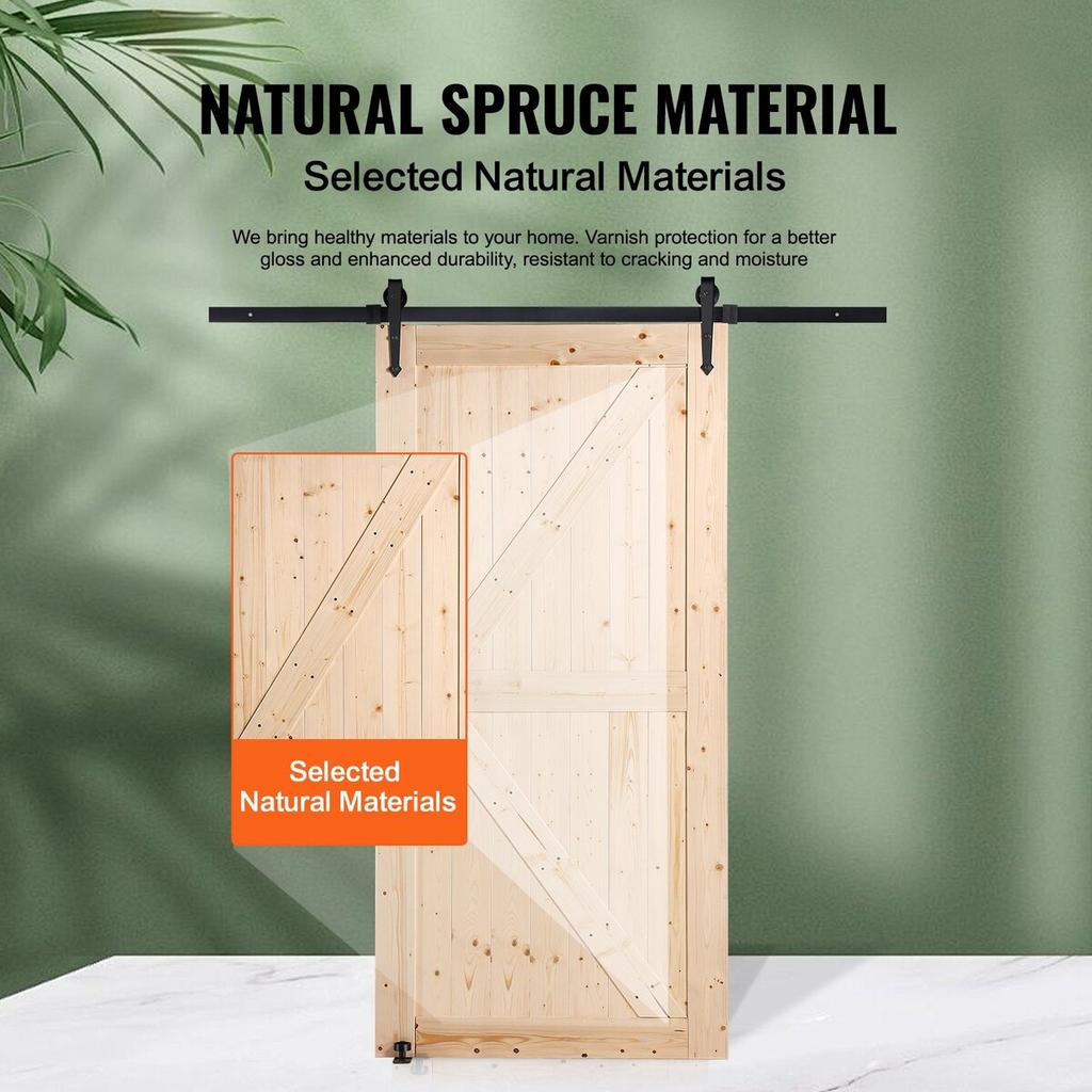 Barn Door and Hardware Kit 30" x 42" Wood Sliding Barn Door Kit Smoothly