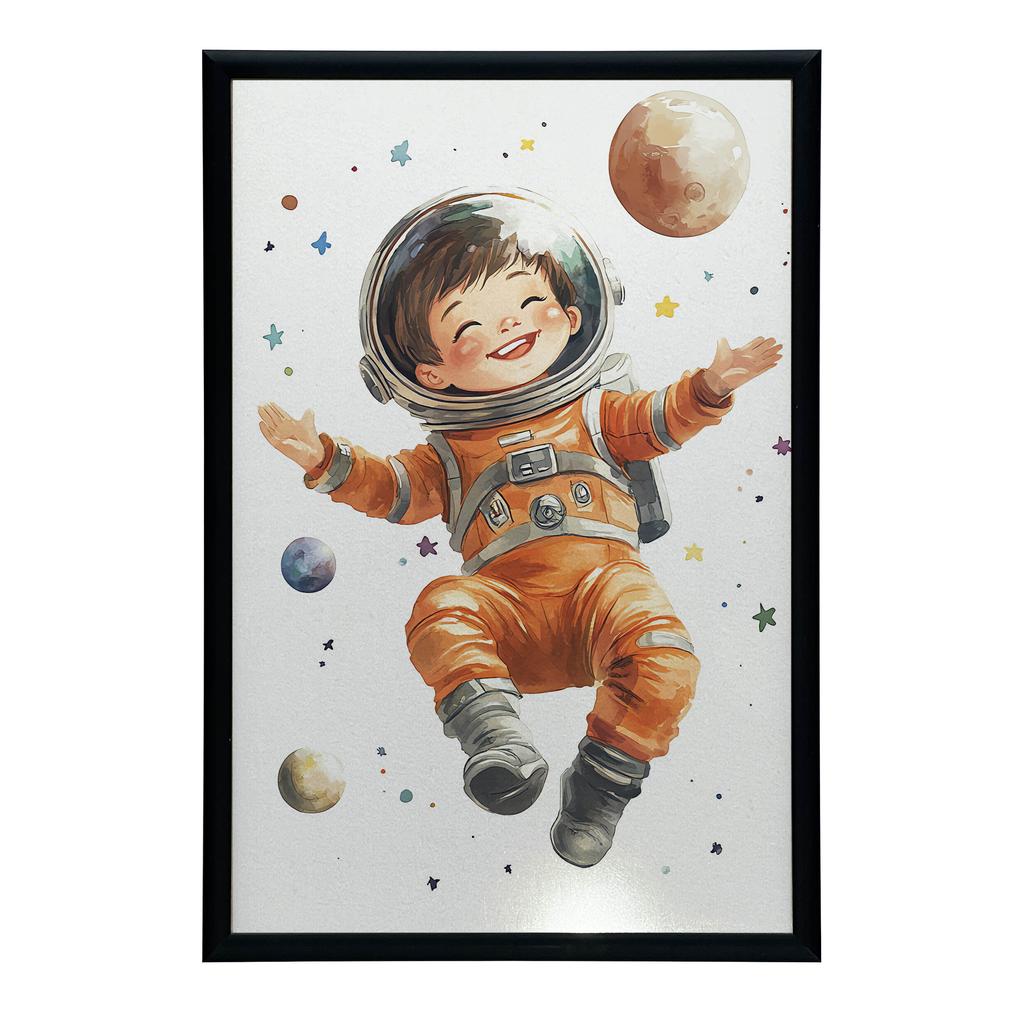 Plakat Mały Kosmonauta Plakat Mały Kosmonauta, 40X50 Cm, Rama Aluminiowa Czarna, Papier Matowy 230 Gsm