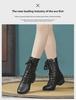 Ботинки для танцев Square Dance Boots с мягкой подошвой и молнией - средний каблук с воздушной подушкой, стиль «матрос», одежда на все времена года