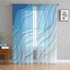 Blue White Gradient Abstract Modern Tulle Curtains for Living Room Bedroom Home Kitchen Window Sheer Curtains