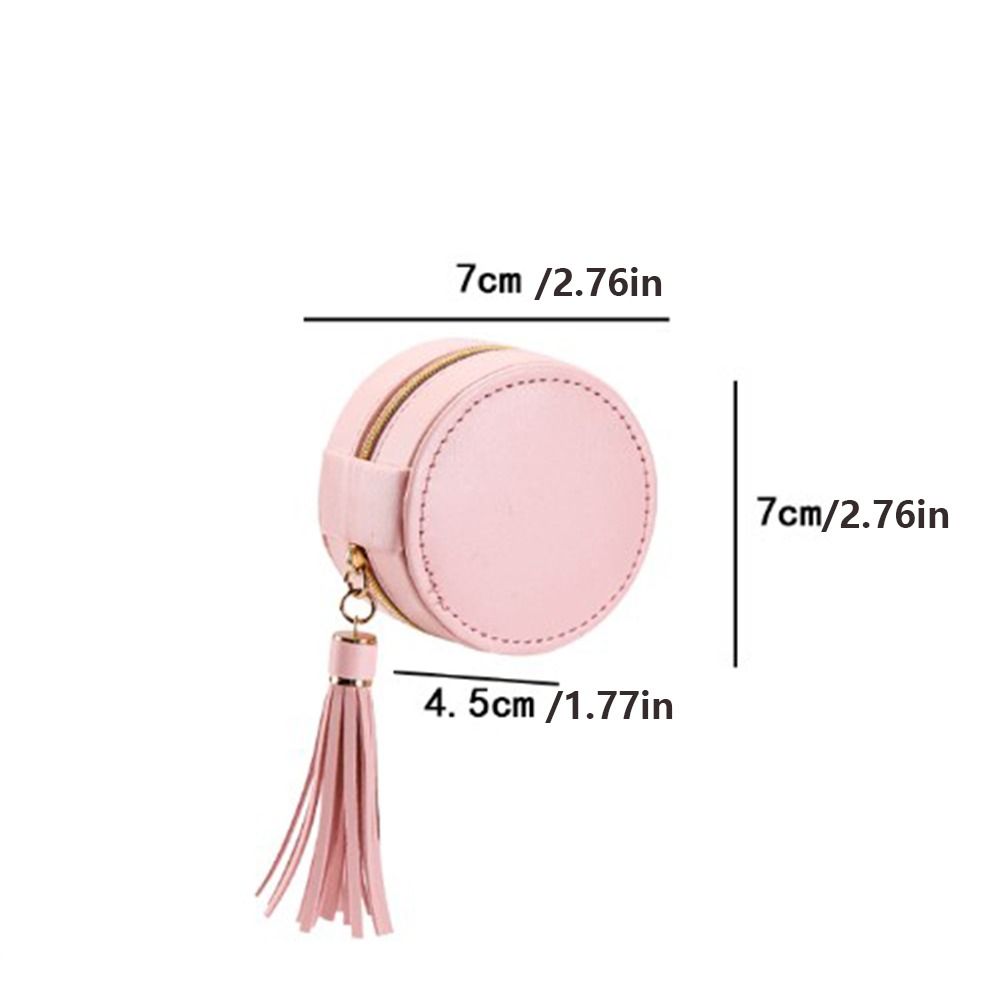 Однотонная шкатулка для хранения украшений Круглая шкатулка для ожерелий и колец Простой органайзер для серег Девочки