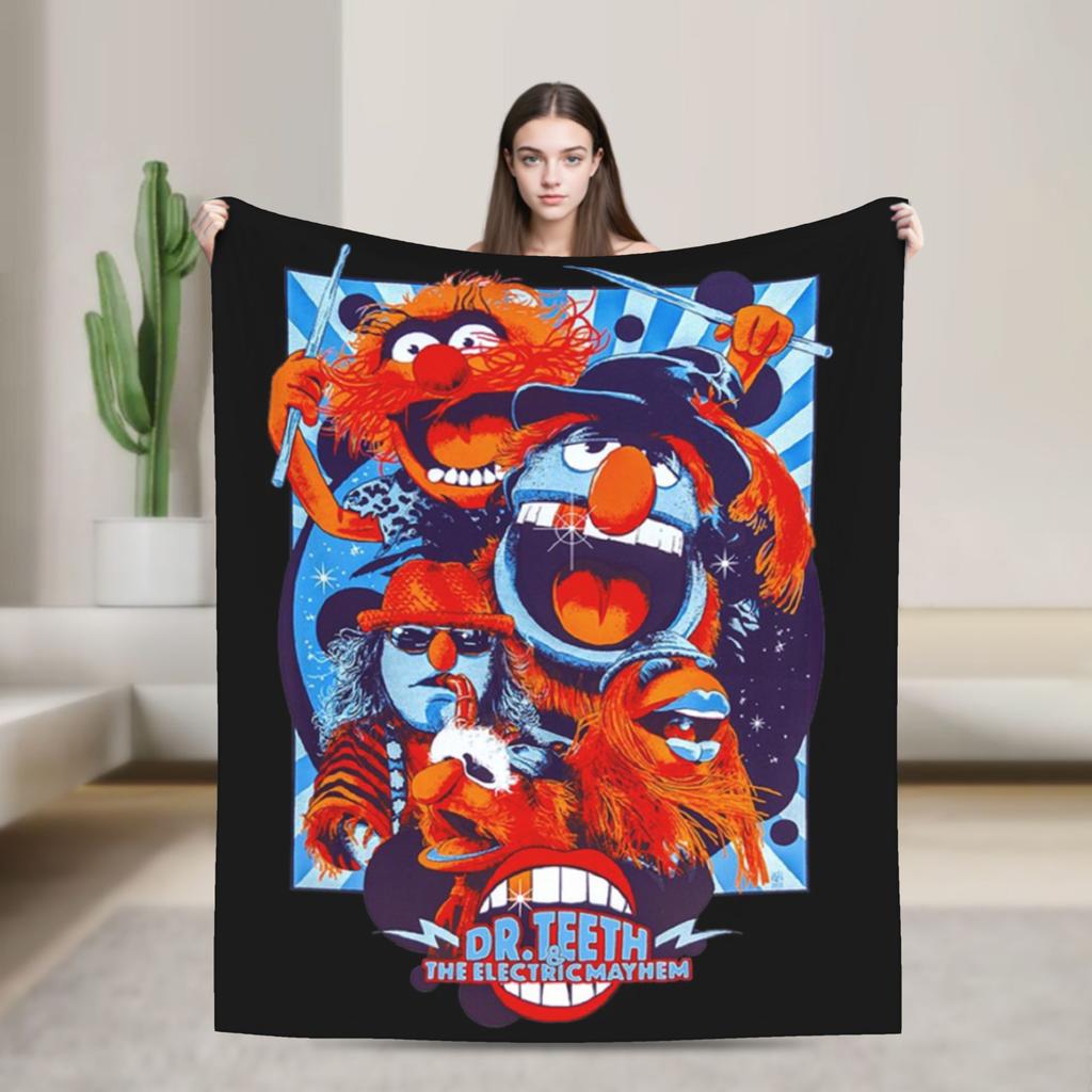 Ms Piggy Queen Vintage Muppet Show Blankets Coral Fleece Plush Super Warm Throw Blankets for Bedroom Sofa Bedspread