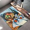 Still Life of Fruits with Bottle Design Rug Non-slip Rug Suitable for Living Room and Bedroom Sofas