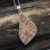 Natural Leopard Skin Jasper Pendant, 925 Sterling Silver Necklace, Handmade Pendant Necklace, Leopard Skin Jasper, gemstone Necklace