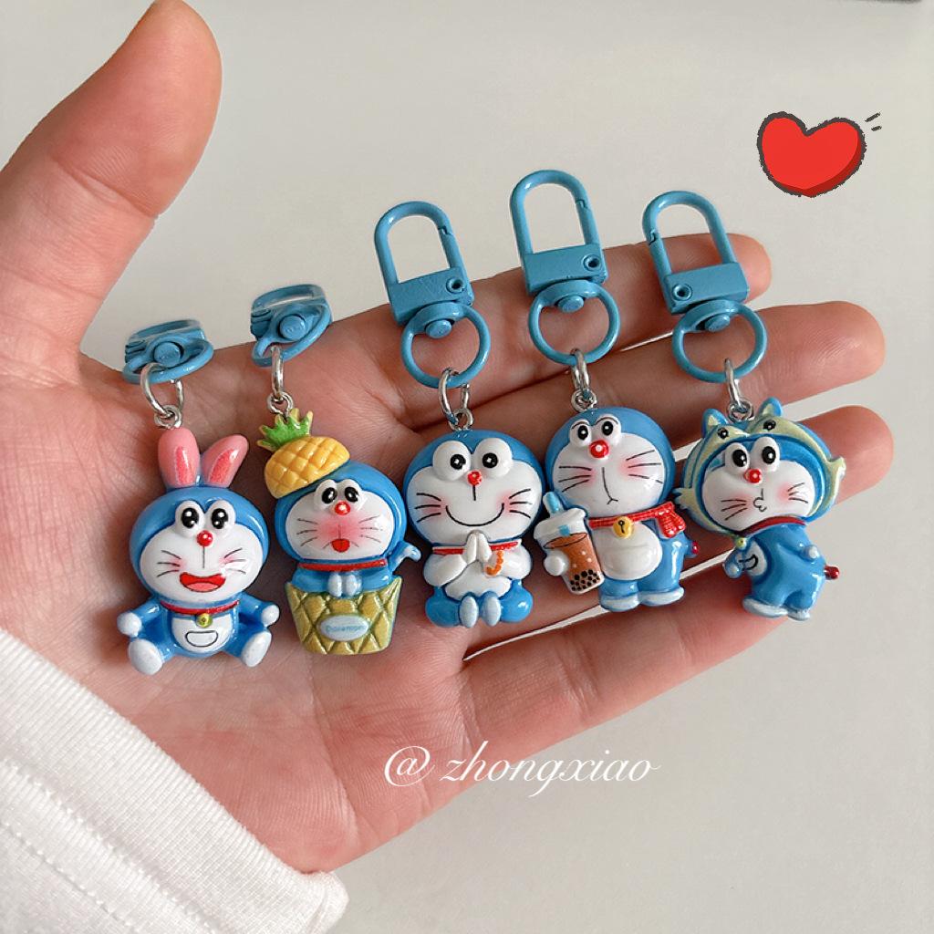 Cartoon Anime Doraemon Keychain Cute Doll Cosplay Car Key Ring Backpack Kawaii Ornaments Jewelry Toy Kids Birthday Gifts