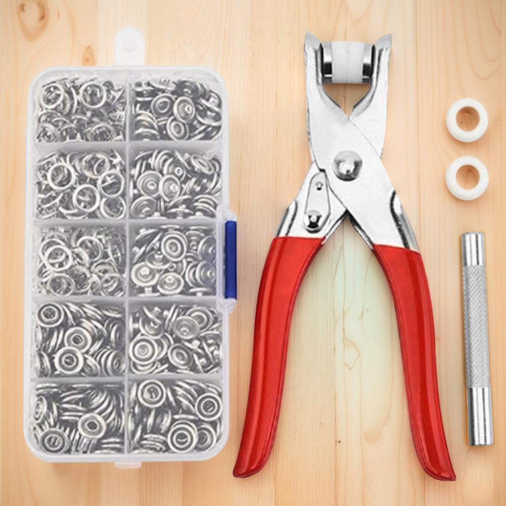 100 комплектов кнопок, набор из жемчужных кнопок для ткани с плоскогубцами для застежек, мастерство, сделай сам, металлические кнопки, пуговицы, сумка, принадлежности для шитья своими руками