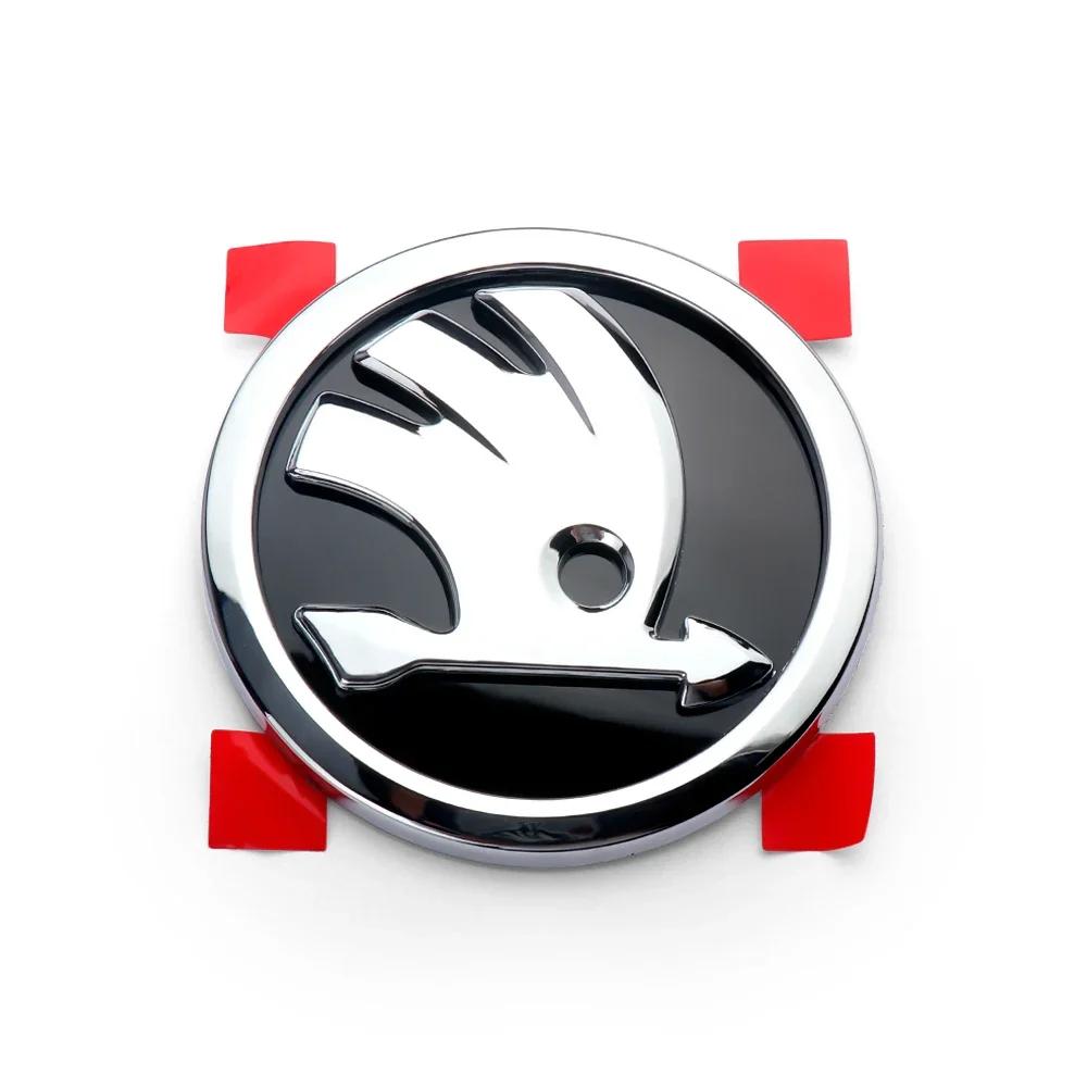 Car Sticker 2025 New 1pcs 8/9/10cm Car Emblem Badge Hood Front Rear Trunk Logo For Skoda Octavia Fabia Superb Kamiq Karoq Skoda