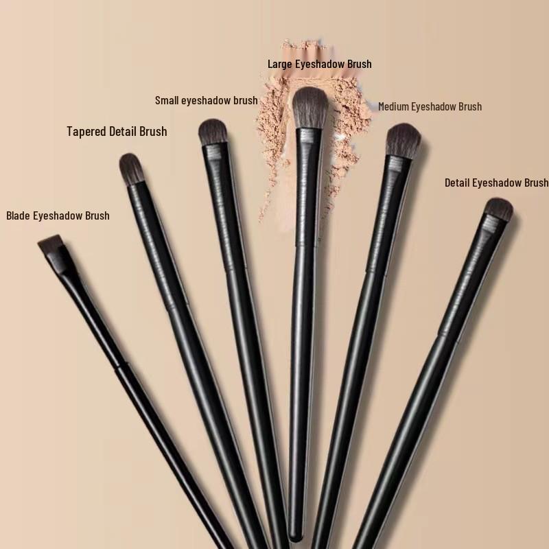 Набор кистей для теней Cangzhou с мягкой щетиной: Набор из 6 кистей для растушевки и подводки, Набор из 10 кистей для детального макияжа глаз.