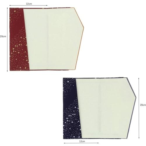 Daiko Sangyo Ester Chirimen Colorful Embroidered Fukusa (Crepe Cloth) with Gold Envelope, Celebration/Condolence Set, Made in Japan, Dark Red/Purple,