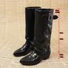 Korean Version of Retro Thick Heel But Knee Boots Women's 2025 Autumn and Winter New Outer Wear Versatile Metal Buckle Round Head Boots