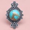 Blue Copper Turquoise Gemstone Handmade Silver Jewelry  "7.5"