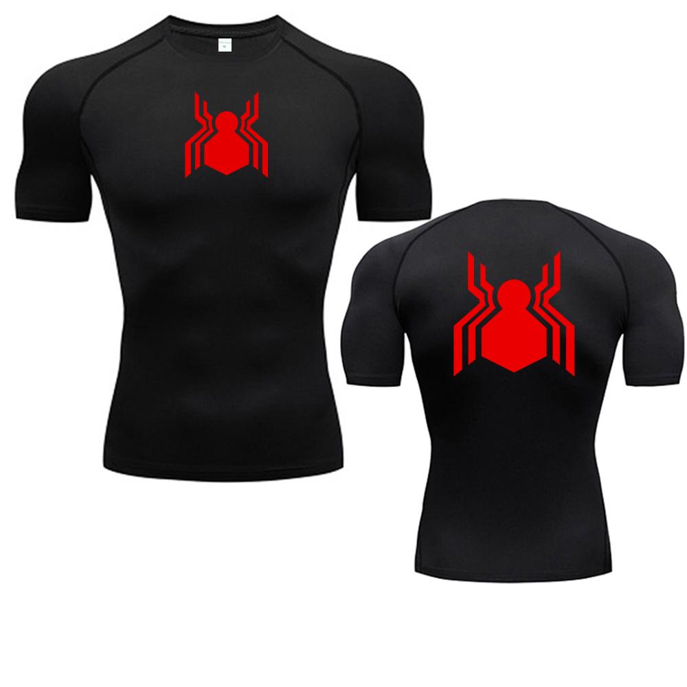 Spider Graphic Compression Shirts for Men Gym Workout Rash Guard Athletic Quick Dry Tshirts Tees Tops Undershirts Baselayers