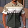 Men's  Golf Shirt Casual Sports V Neck Ribbed  Collar Short Sleeve Fashion Casual Solid Color Plain Spring & Summer Regular Fit