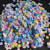 Round Shape Cute Flower Charms DIY Mixed 1kg Sports Team Clay Decor Fan Merchandise Spirit Collection