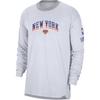 Nike Свитшот с круглым вырезом NBA, длинный рукав, сезон 2024/25, Городская версия, Нью-Йорк Никс, Баскетбольная майка, Унисекс майка, Белый, FZ0106-100