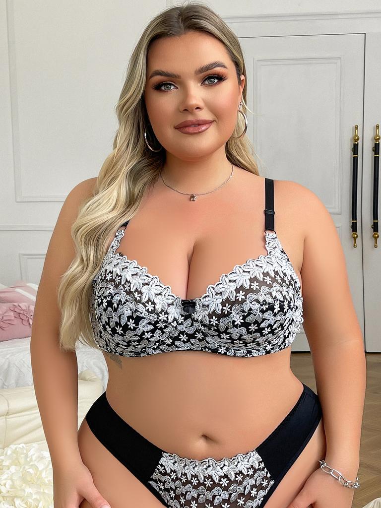 Julexy New Arrivals Women Bra Lace Hollow Out Underwear Women Embroidery Plus Size D Cup Lingerie Bra