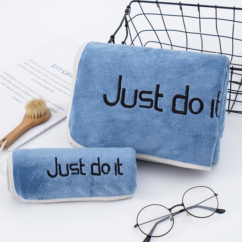 Индивидуально вышитое утолщенное полотенце из кораллового флиса: Впитывающее полотенце для ванны, фитнеса и бассейна