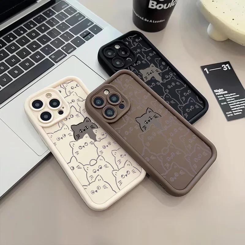 Милый Черный Кот Персонализированный чехол для телефона iphone16pro Для iPhone 16 15 Pro Max 16E 14 13 12 11 16Plus Силиконовый Мягкий чехол