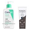 POND'S Дуэт: Пенящееся очищающее средство с бамбуковым углем и CeraVe