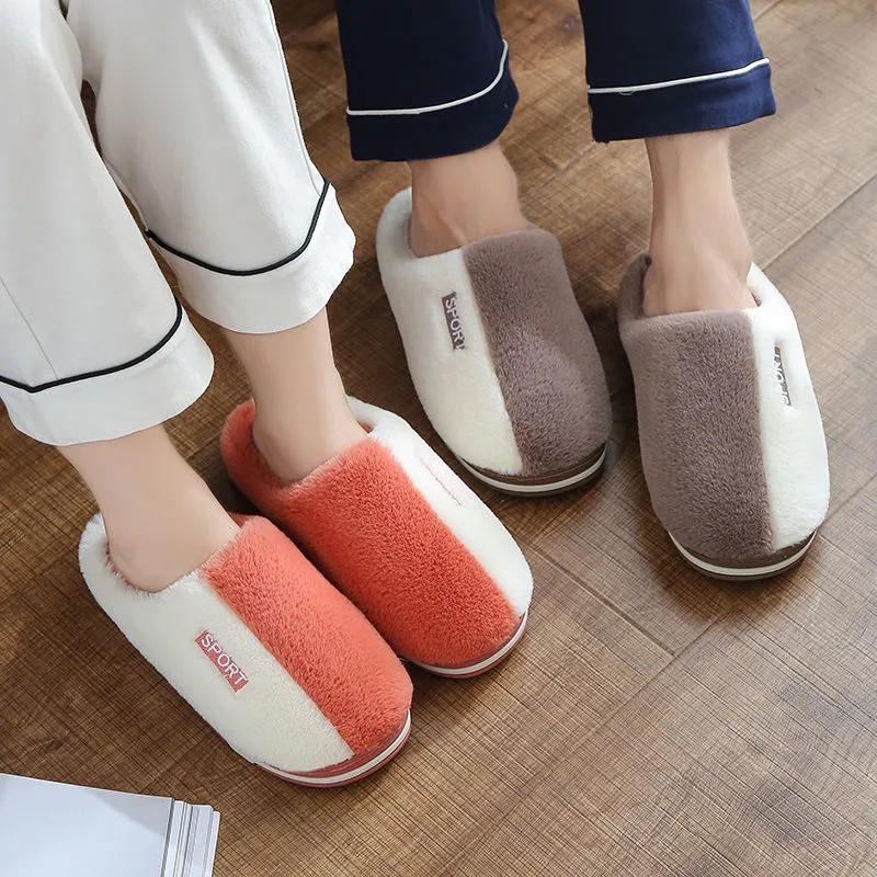 Winter New Women Slippers House Warm Cotton Slipper Non-slip Couples Floor Shoes Plush for Women's Slippers