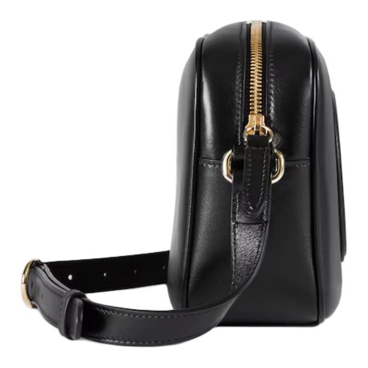 Gucci Jackie Notte Adjustable Strap Zipper Closure Smooth Leather Crossbody Shoulder Bag Mini Women bags Black 820429-AAEDB-1000