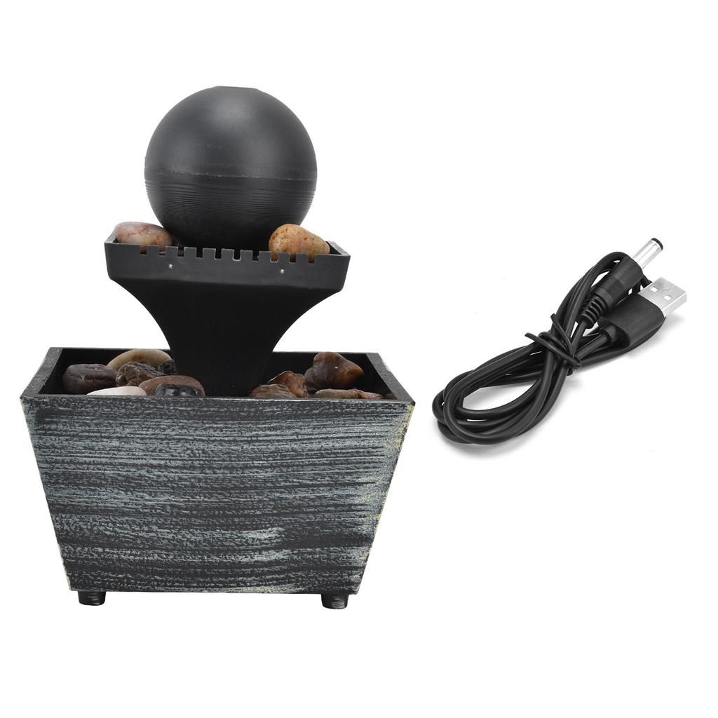 3V USB Tabletop Water Fountain Indoor Ball Waterfall Fountain for Home Office Desktop Table