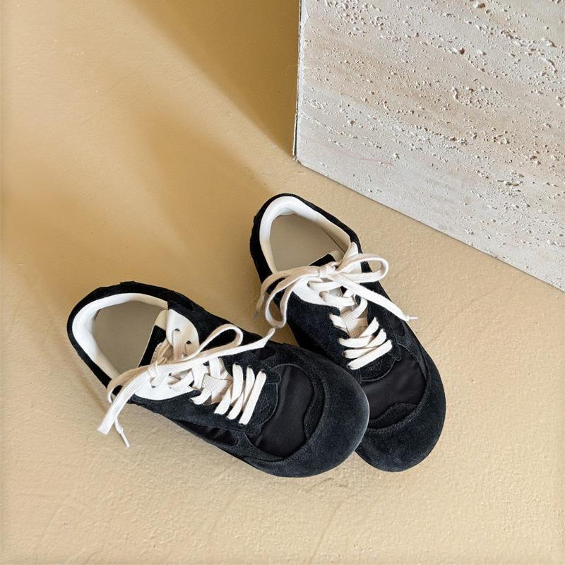 Женские универсальные осенние туфли B family, новая расцветка, круглый носок, ретро, спортивный и повседневный стиль, на шнуровке, одинарные