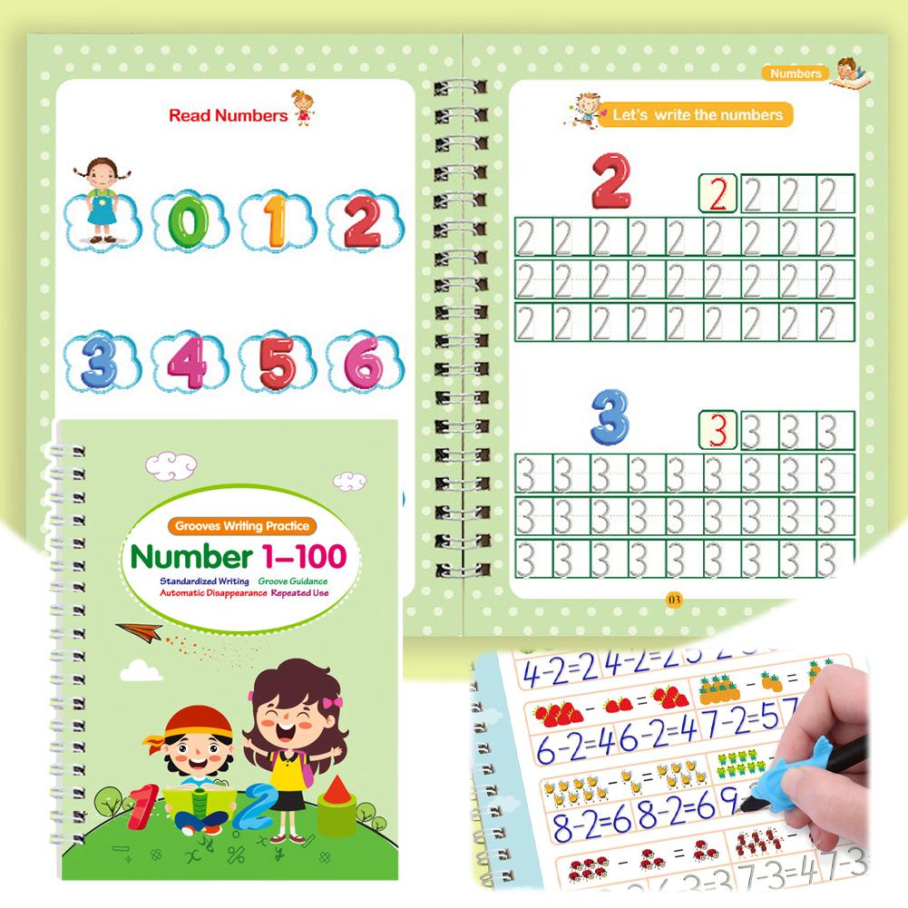 Волшебная тетрадь для письма по-английски с желобками для тренировки, детский блокнот для изучения английских букв, каллиграфии, книга для письма