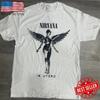 Футболка в стиле Nirvana «In Utero» Белая с графическим изображением ангела Стиль 90-х Гранж Рок Унисекс Футболка
