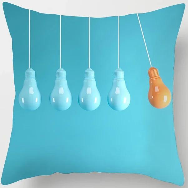 Peach Skin Pillowcase Home Decor  Candy Color Macaron Print Car Sofa Pillow Cushion Cover