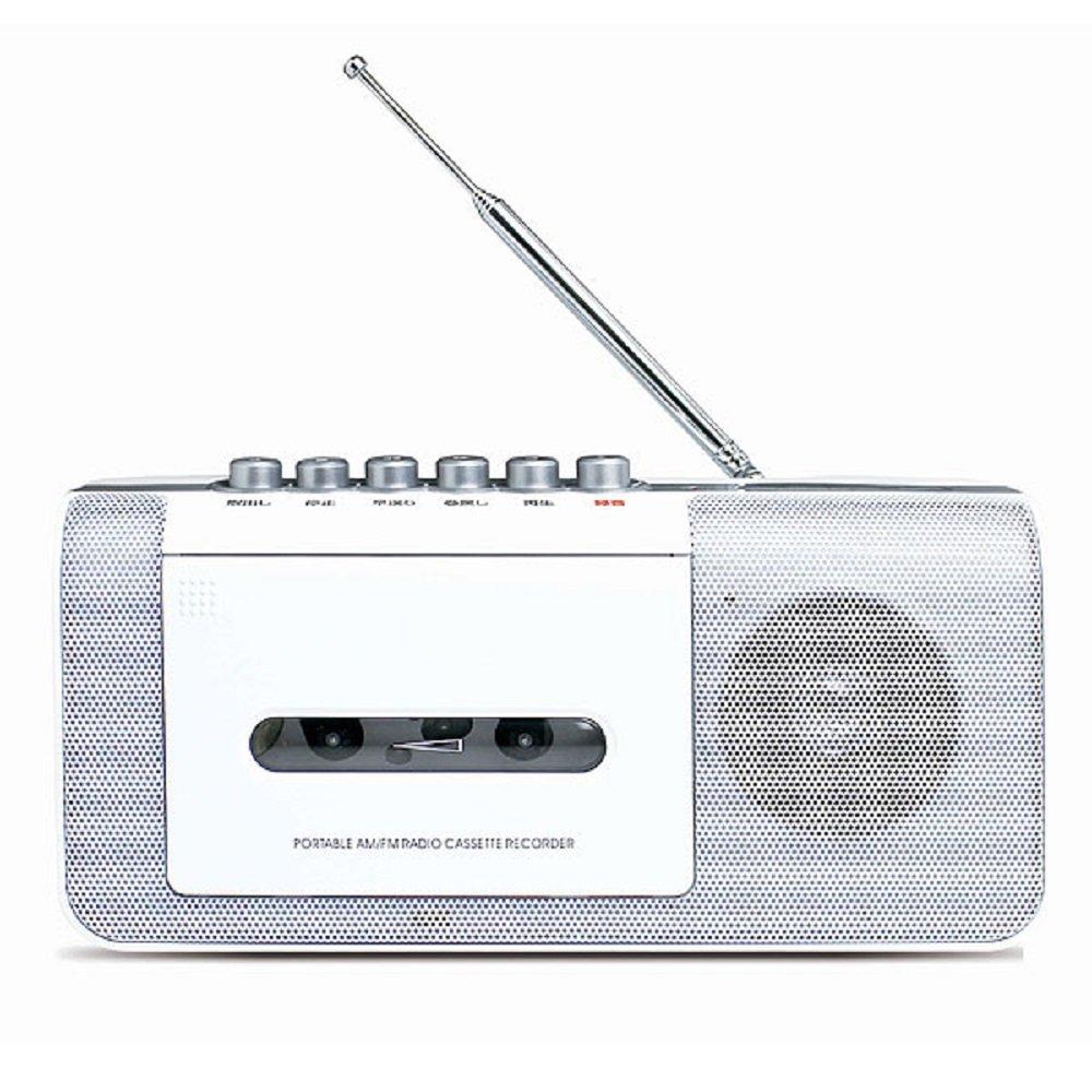 Steyr Radio Cassette Tape AM/FM Recorder, White, ST-RC01WH