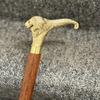 Wooden Walking Stick Cane With Brass Lion Handle For Seniors Men or Women Gift