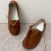 New strap shoes handmade single shoes flat comfortable shoes soft leather soft sole beanie shoes