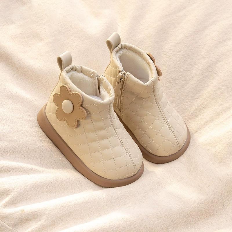 Женские ботинки Мартинсы - Теплые, Велюровые, С цветочным принтом, Кожаные, Короткие ботинки на Осень и Зиму