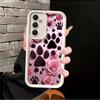 Розовый чехол с узором отпечатка лапы питомца для Samsung Galaxy A16 A71 A72 A26 A32 A15 A34 A12 A13 A53 A54 A51 A73 A35 A36 A56 A23 Телефон