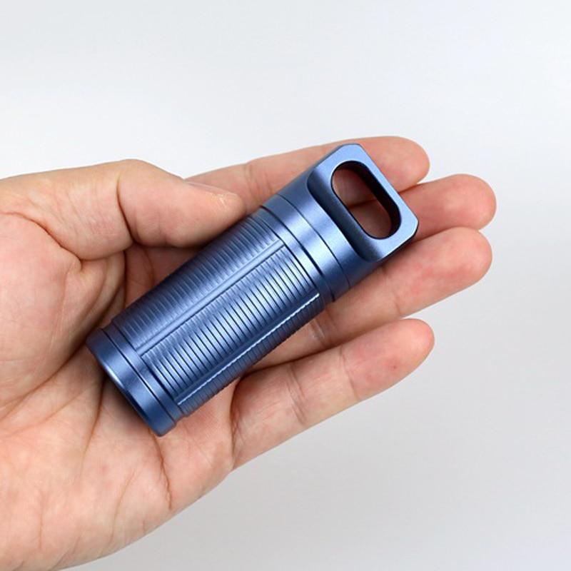 Blue Canister Waterproof Aluminum Alloy Medicine Seal Capsule Bottle Edc Outdoor Camping Tool