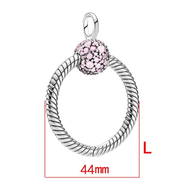 Стерлингового серебра 925 пробы O Love Heart розовое золото CZ кулон мотаться подходит ожерелье женщины DIY очаровательные ювелирные изделия