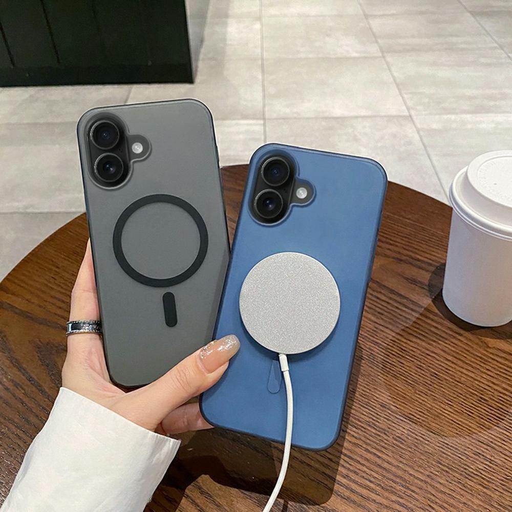 For iPhone 16 Magnetic Case Compatible with MagSafe Frosted PC Phone Cover - Desert Gold